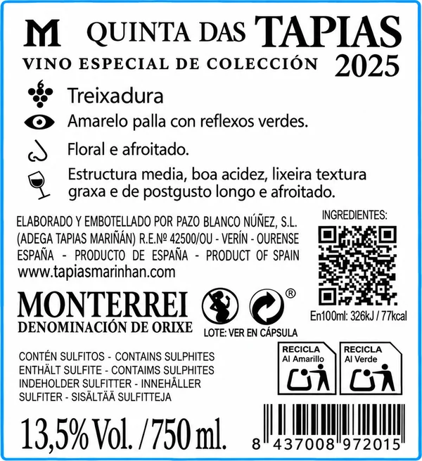 Quinta das Tapias Treixadura - Imagen 2
